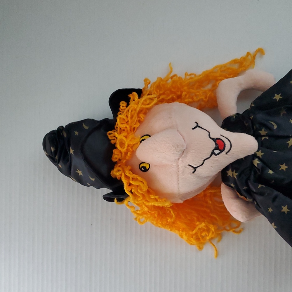 Sugarloaf Witch Plush Doll Orange Hair Acmi Used Halloween Blk Dress *READ*